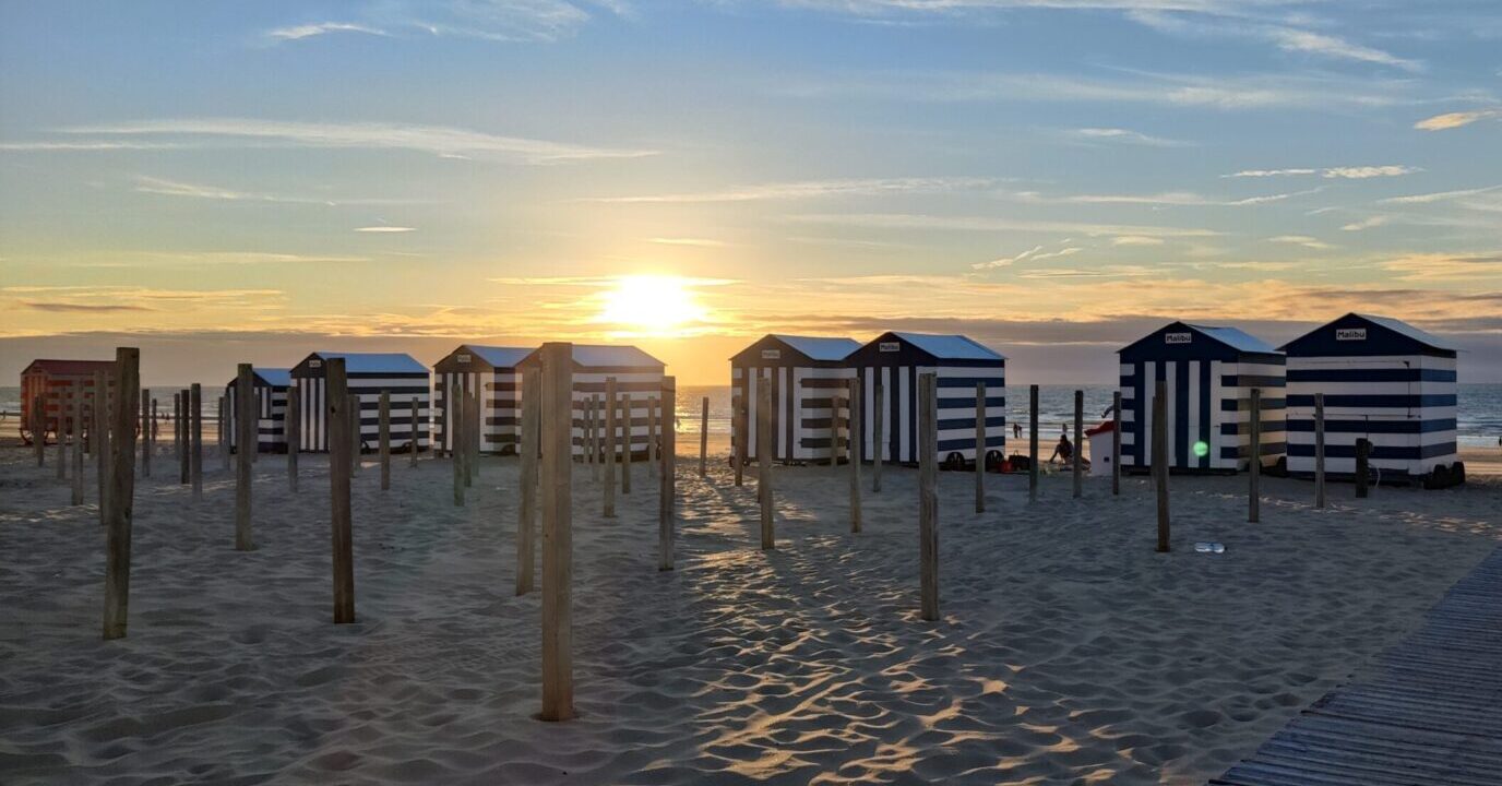 Strandcabines in De Panne